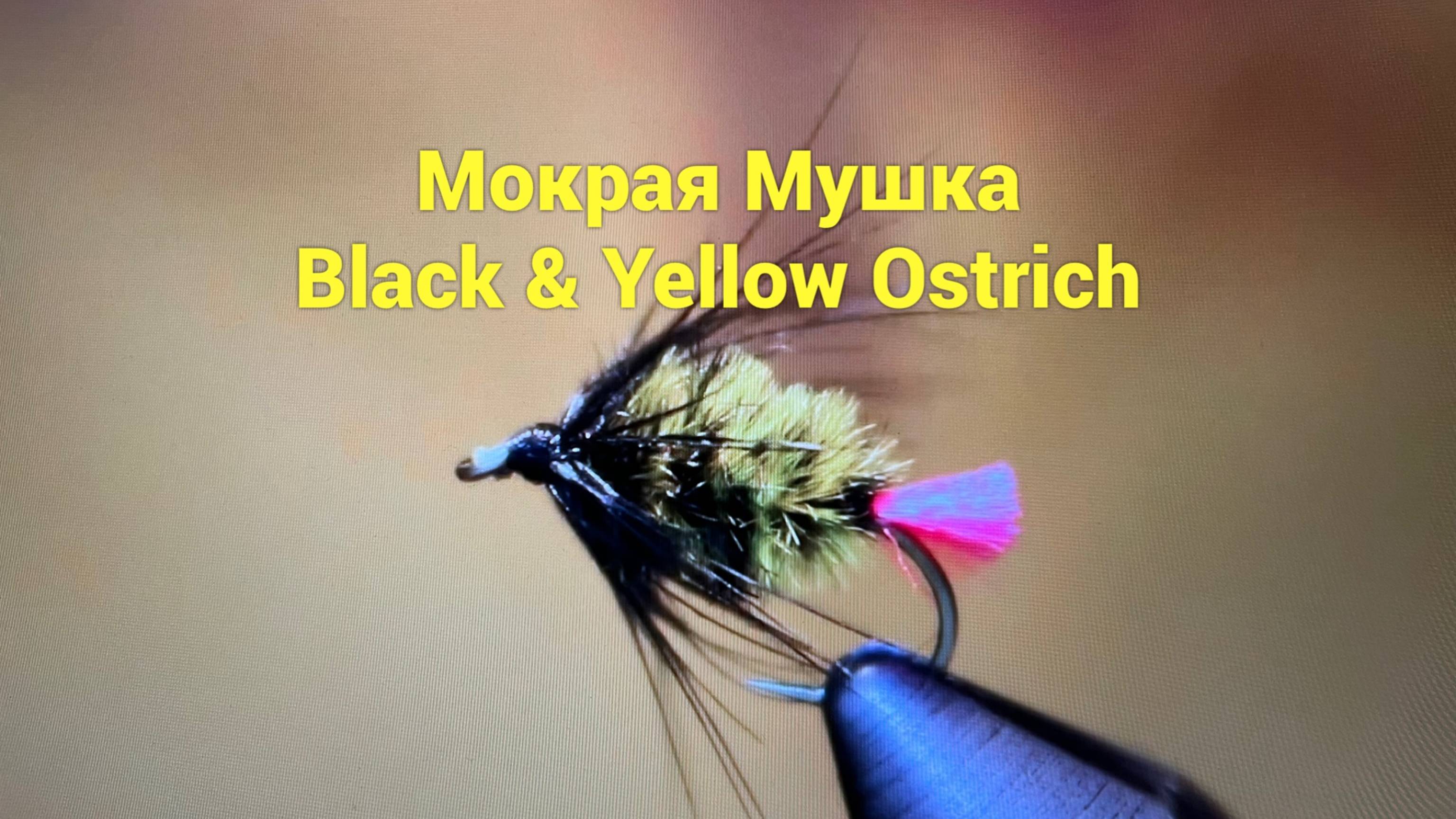 Мокрая Мушка Black & Yellow Ostrich Как связать от GM FLY