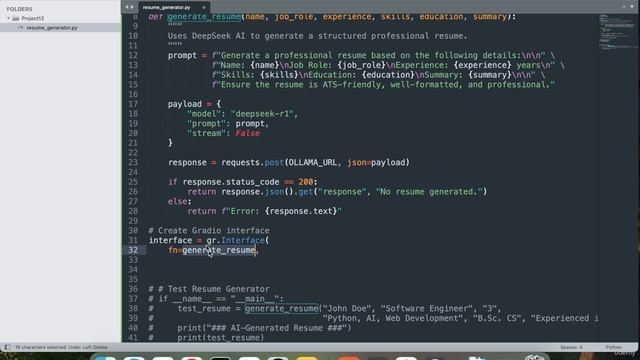 2 -Project 12 AI-Powered Resume Generator with DeepSeek AI