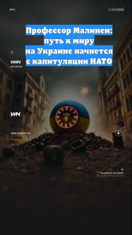 Профессор Малинен: путь к миру на Украине начнется с капитуляции НАТО