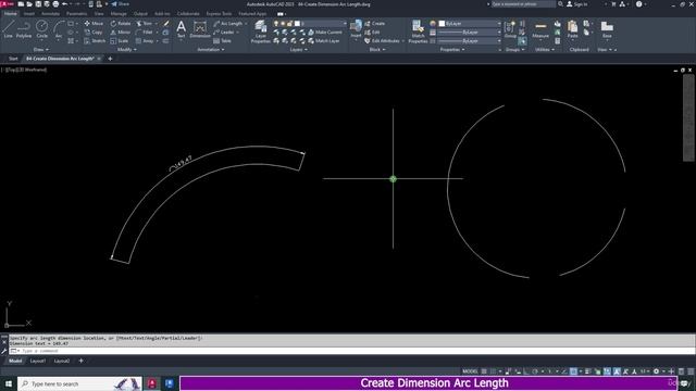 4. Create Dimension Arc Length