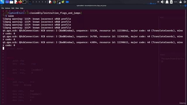 18. Assembly Project using Jump and Loop 2. Testing our Project