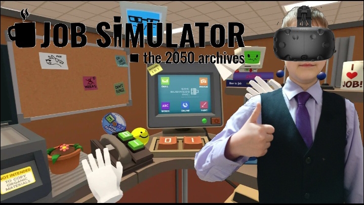 Работаю в офисе в job simulator!