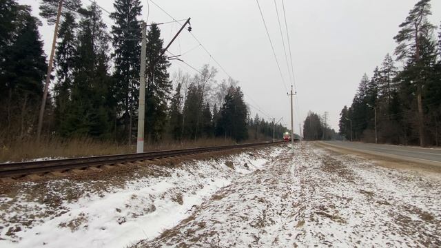 Электропоезд ЭП2Д-0094 платформа Хлюпино до станции Икша. 11.02.2025.