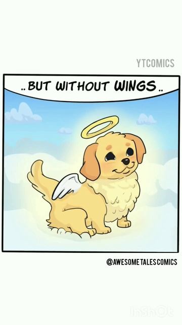 How dogs lost their wings #cute #comic #anime