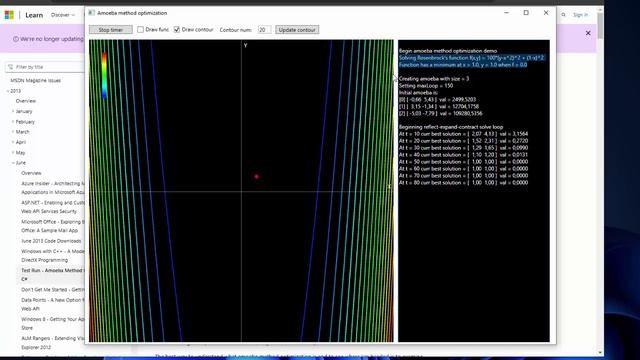 Amoeba optimization - Search for a global minimum