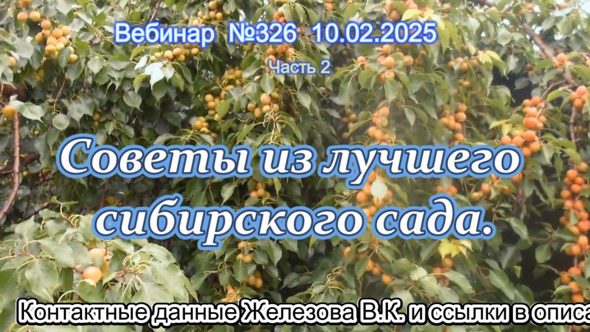 Железов Валерий. Вебинар 326. ч.2. Советы из лучшего сибирского сада.
