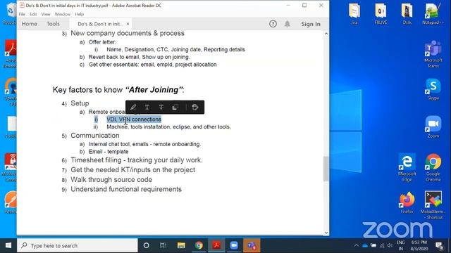 Do's and Don't in the Initial day of the Company