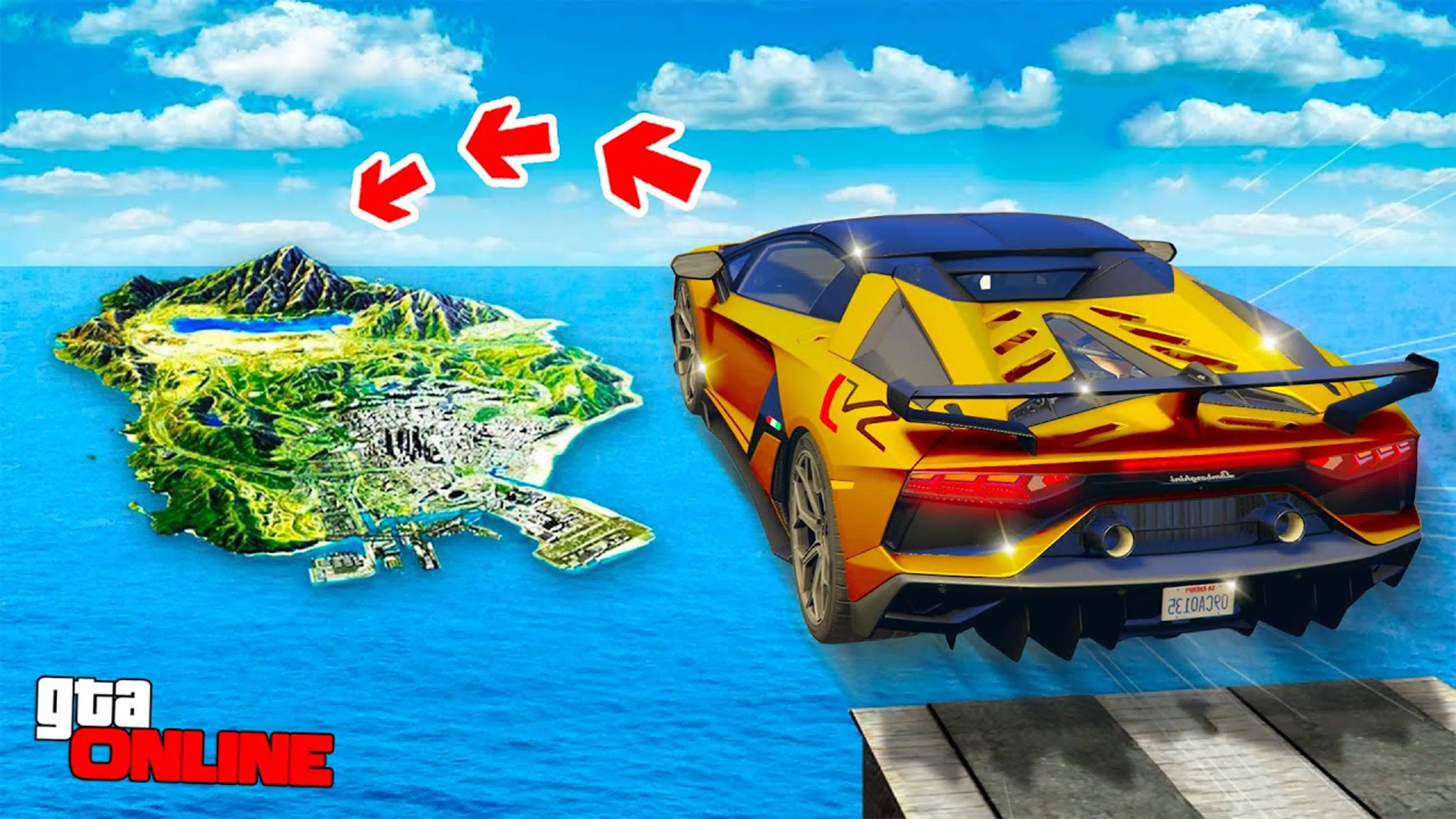 Сможет ли золотой суперкар перелететь всю карту в гта 5 ? - эксперимент в gta 5
