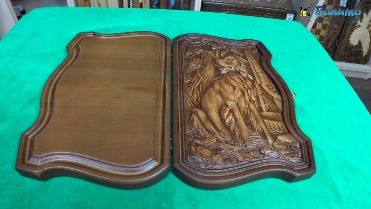 Мини нарды Пёс резные