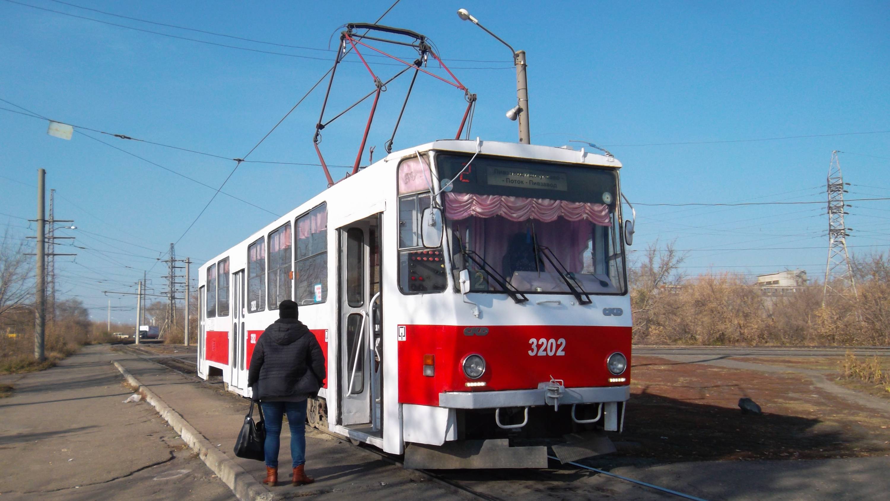 Трамвай Tatra T6B5SU-3202. Покатушки по Барнаулу.