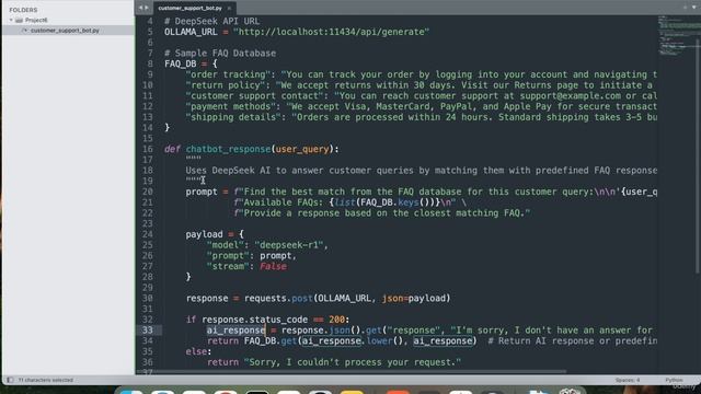 1 -Project 6 Customer Support Chatbot with DeepSeek AI