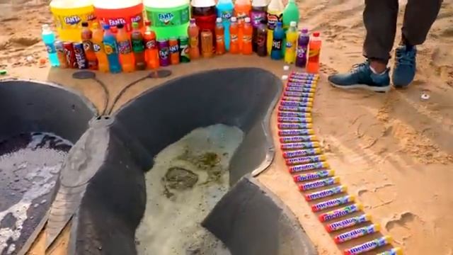Эксперимент： Большое извержение зубной пасты , Гигантская фанта, Schweppes, Coca-Co