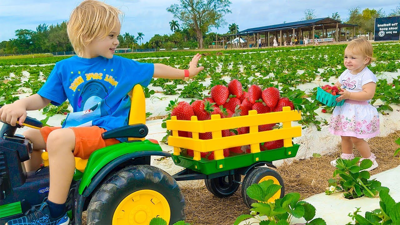 Влад и Ники. Крис и Алиса на ферме! Весёлые истории для детей.