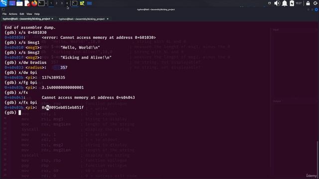 14 Writing our second 64Bit Assembly Program 2. Analyzing Output with GDB and creating makefile