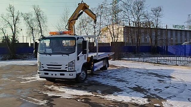 ИСУЗУ с КМУ работа крановой установки 2025-02-07 14-32-46