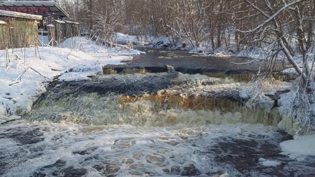 Сланцевские зимние водопады. Февраль 2025