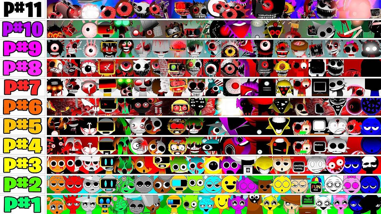 Sprunki вместе все фазы 1-11 в Incredibox Sprunki все в одном
