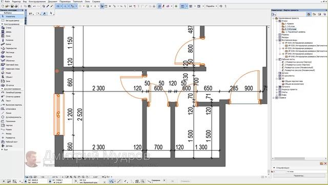 Обмерный план квартиры в Archicad 02