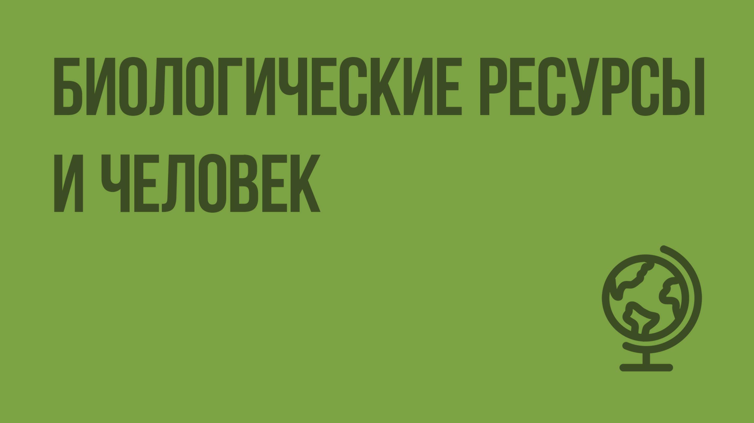 Биологические ресурсы и человек. Видеоурок по географии 8 класс