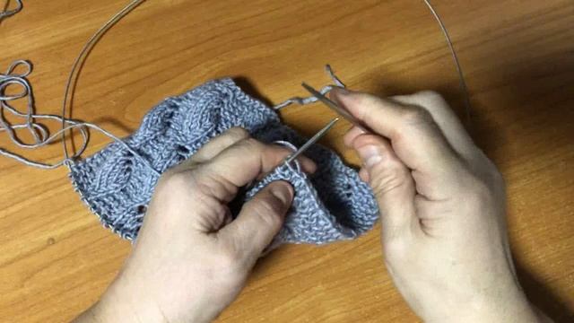 Ажурные капельки! Узор вяжем спицами