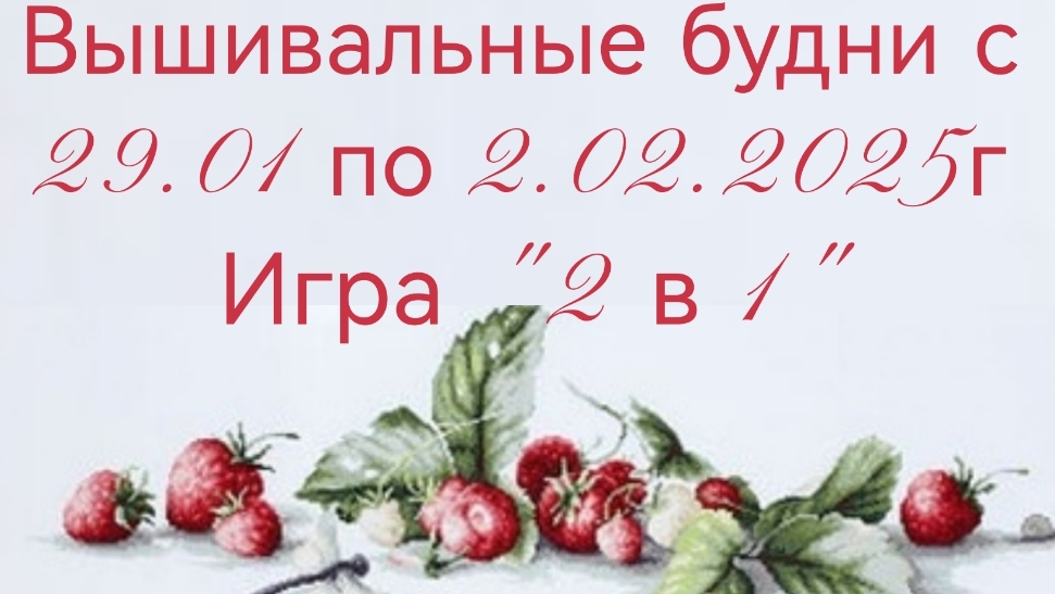 Вышивальные будни с 29.01 по 2.02.2025г. #Вышивальнаяигра "2 в 1"