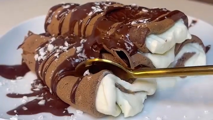 Шоколадные ПП-Блинчики...🥞🍫😋 Рецепт в описании ✍️