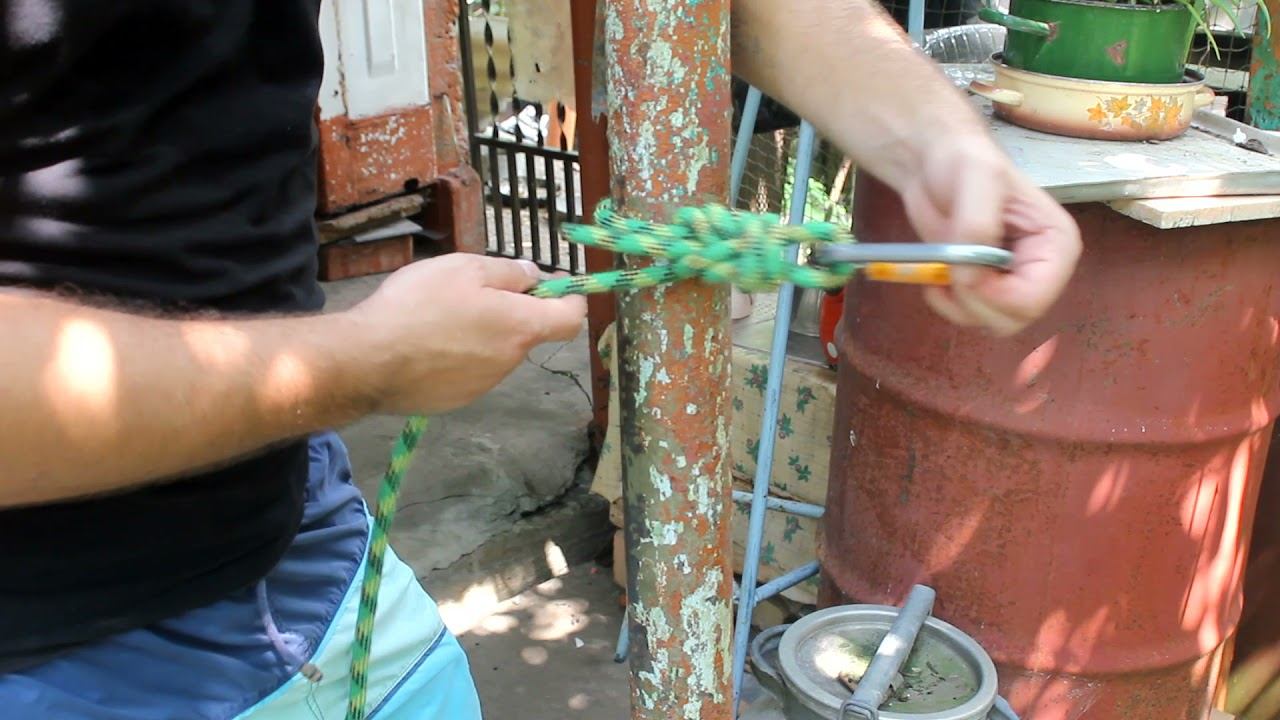 Карабинная удавка на опоре ПРАВИЛЬНО! / The carabiner garrote on the support is CORRECT!
