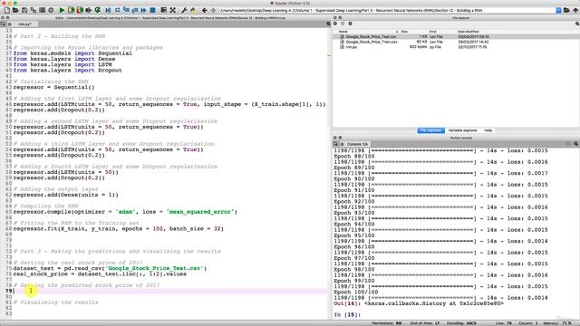 013 Step 12 - Visualizing LSTM Predictions Real vs Forecasted Google Stock Prices