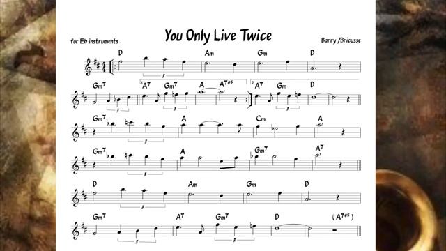 You Only Live Twice Barry Bossa Backing track score for Eb alto instruments_270p_360p