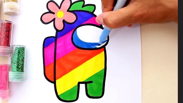 Как нарисовать персонажа AMONG US БЛЕСТКАМИ