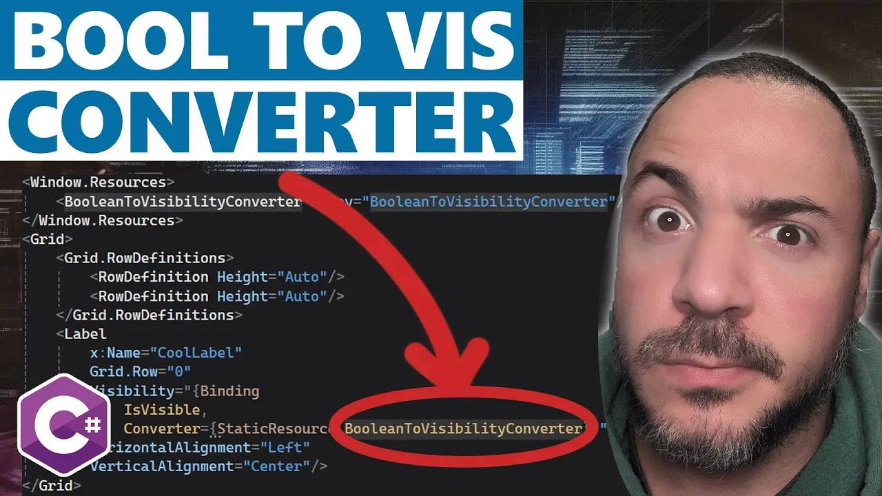 WPF Value Converter Basics With BooleanToVisibilityConverter [bSxFUMA01GI]