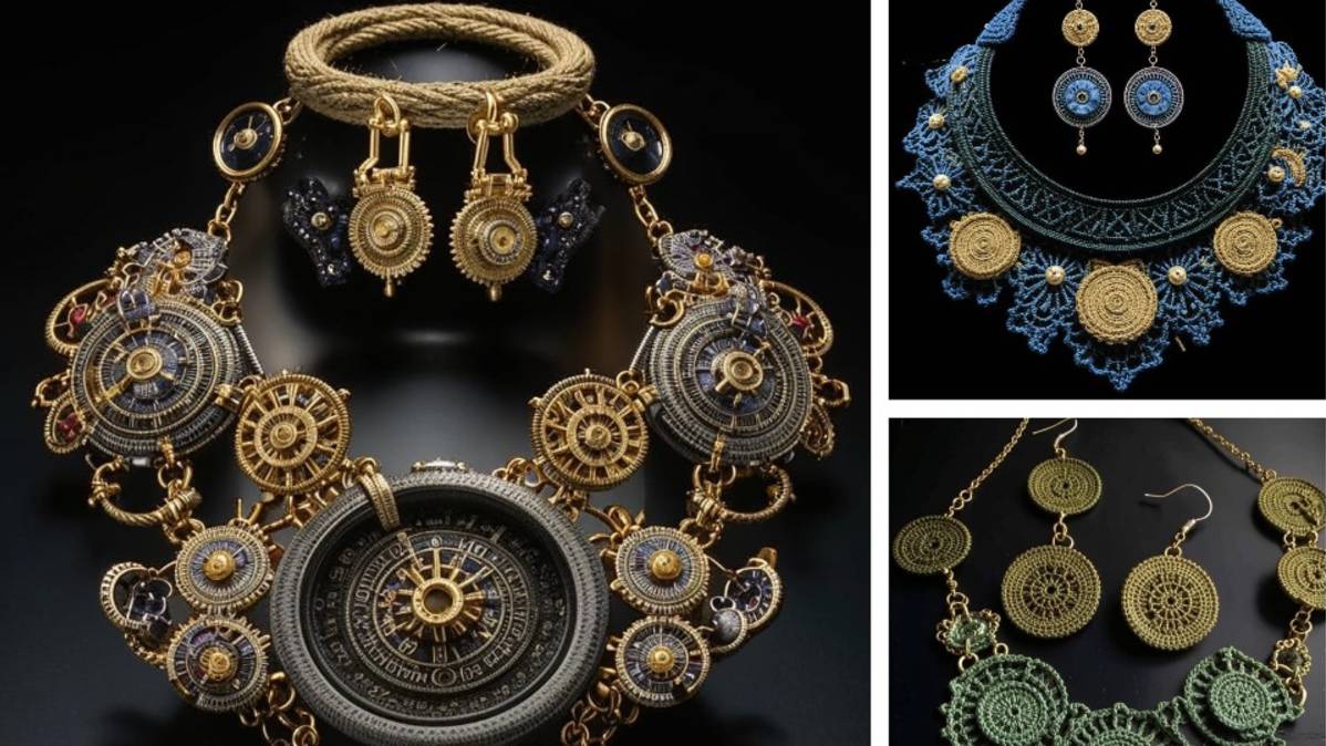 Украшения в стиле "СТИМПАНК" ("Steampunk") от нейросети. ПОДБОРКА №1. Вязание.
