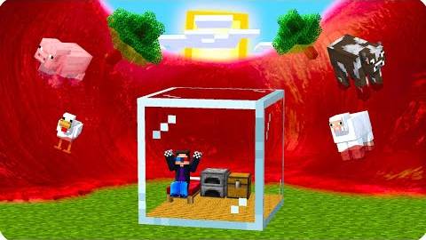 ДОМ В 1 БЛОКЕ СТЕКЛА ПРОТИВ КРОВАВОГО ЦУНАМИ В МАЙНКРАФТ ШЕДИ MINECRAFT
