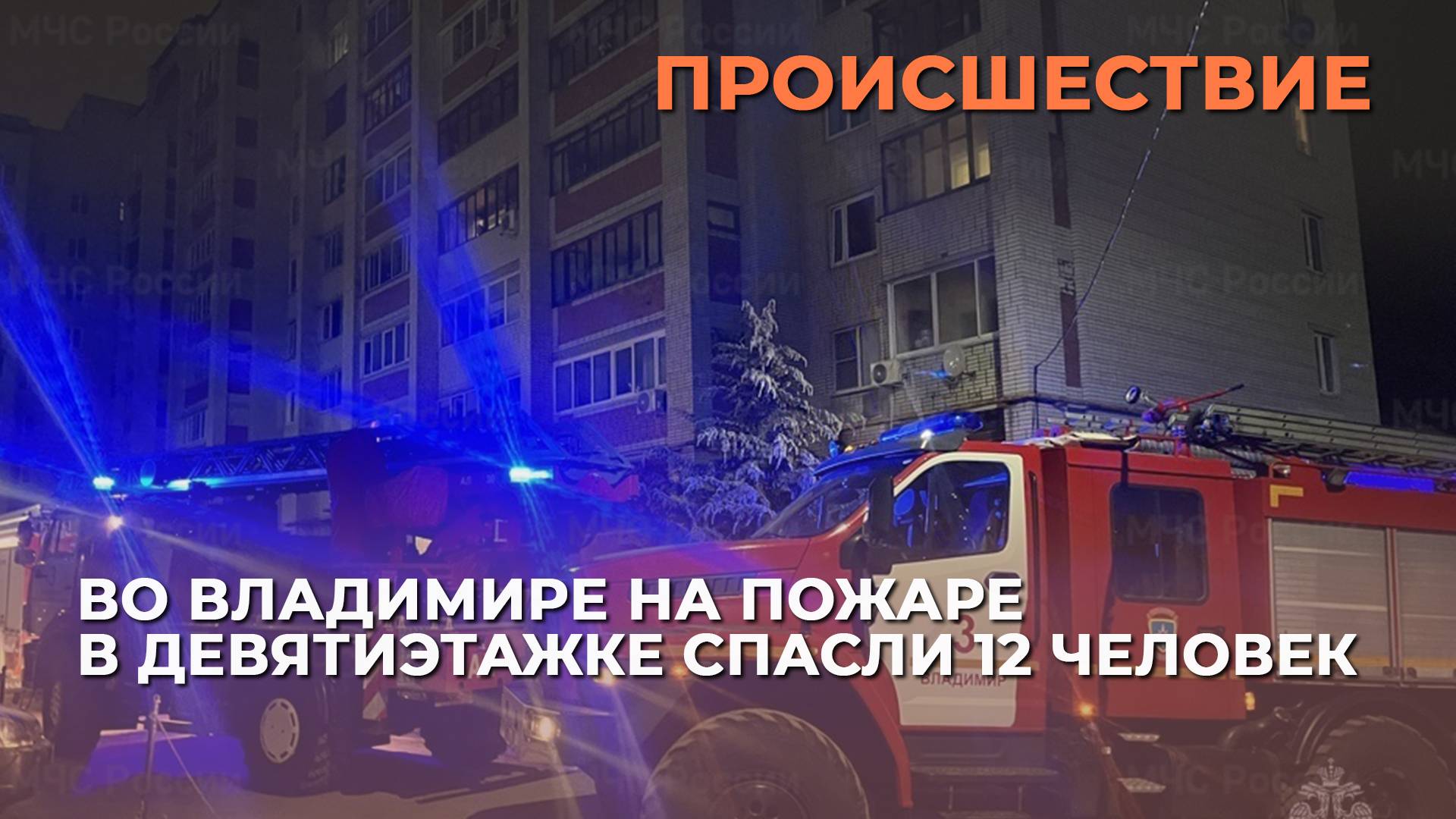 Во Владимире на пожаре в девятиэтажке спасли 12 человек