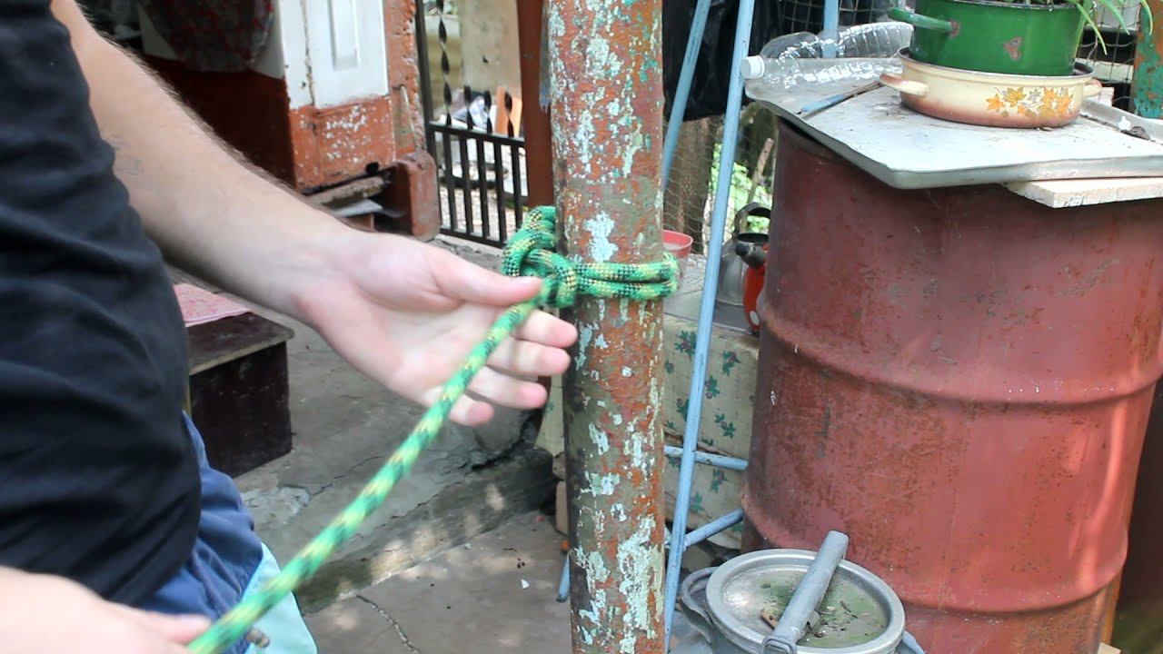 Удавка из веревки без карабина - медленно / Noose from a rope without a carabiner - slowly