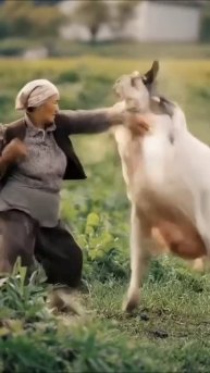 Бабка и корова. Махач. Прикол