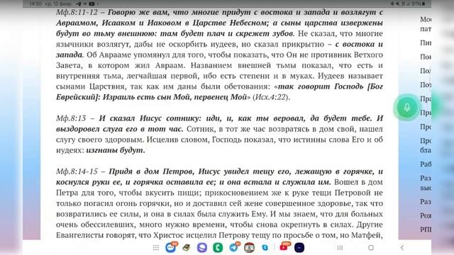 №27. Евангелие от Мф.8:5-12. Ведущий Александр Борцов. 12.02.2025