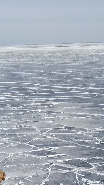 волгоградское водохранилище, причудливые трещины на льду. #природа #Волга #Волгоград #prelest34rus