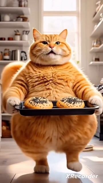 Кошка готовил гиганть Бургер