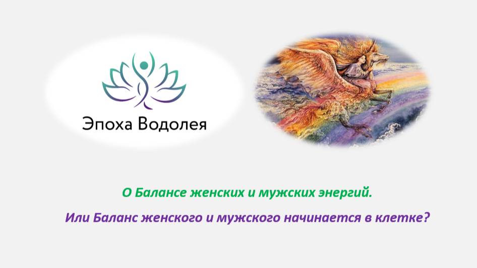 О Балансе женских и мужских энергий. Или Баланс женского и мужского начинается в клетке_
