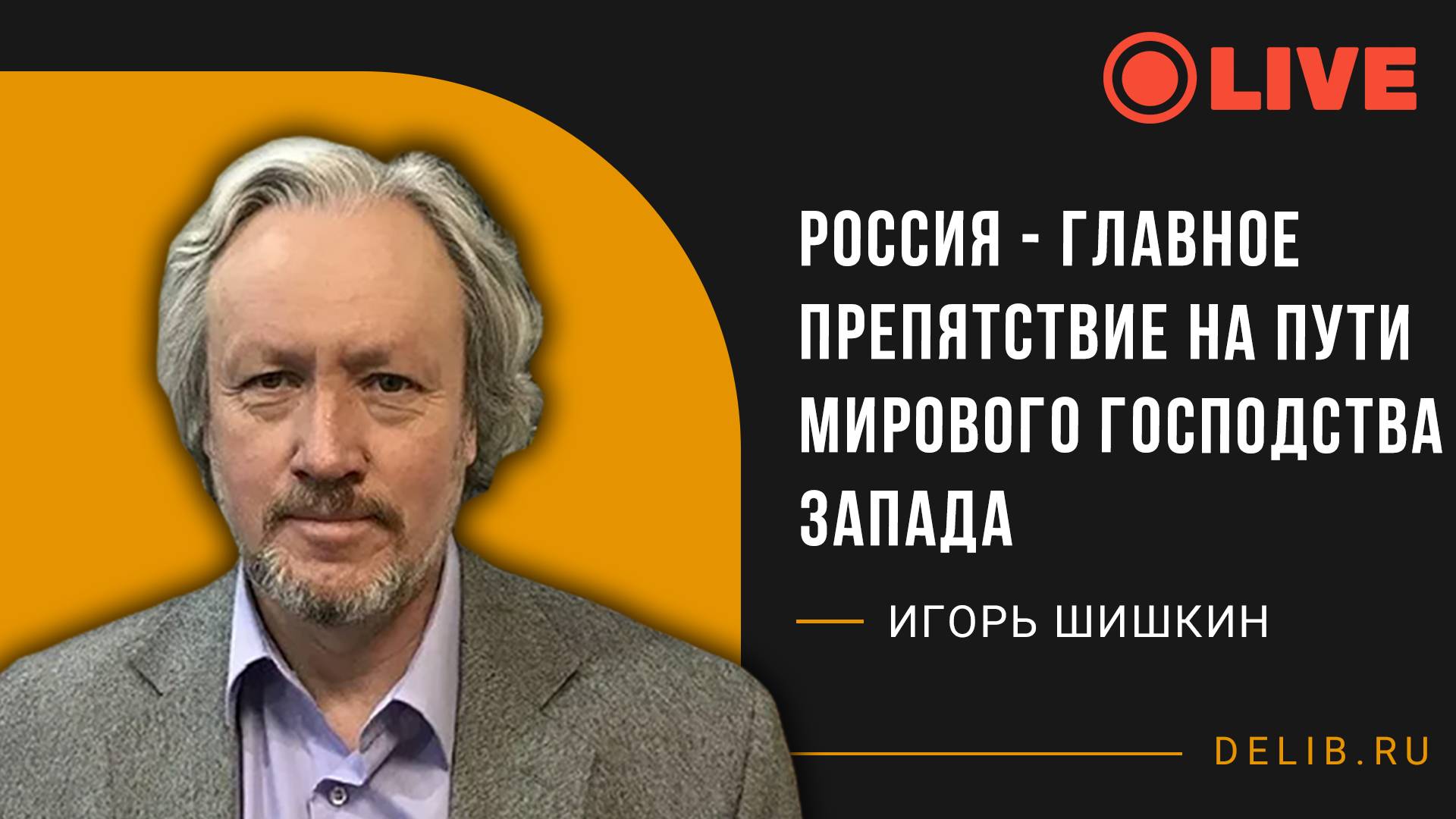Встреча с Игорем Шишкиным | Россия - главное препятствие на пути мирового господства Запада
