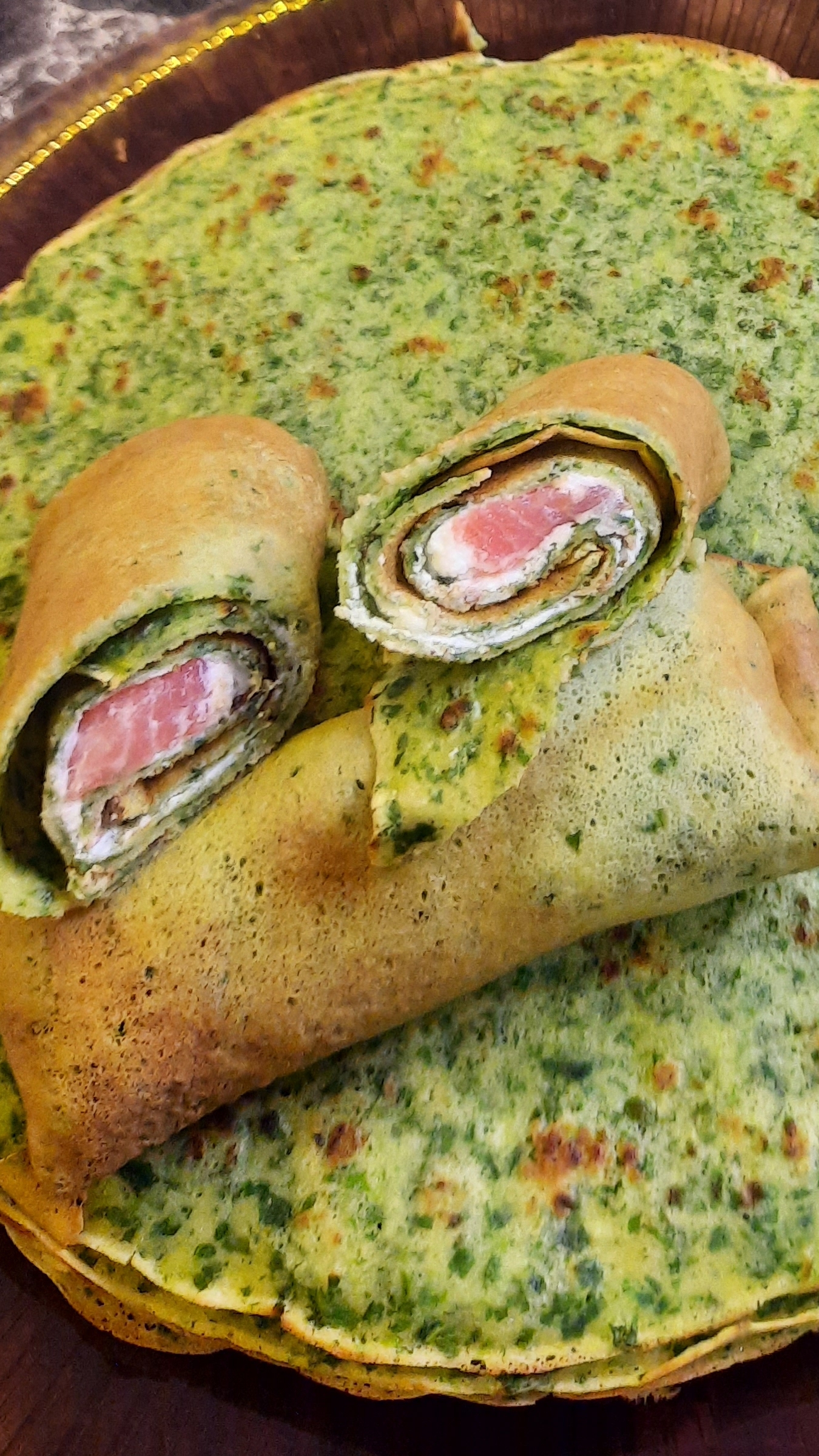 Масленица. Шпинатные блины с начинкой