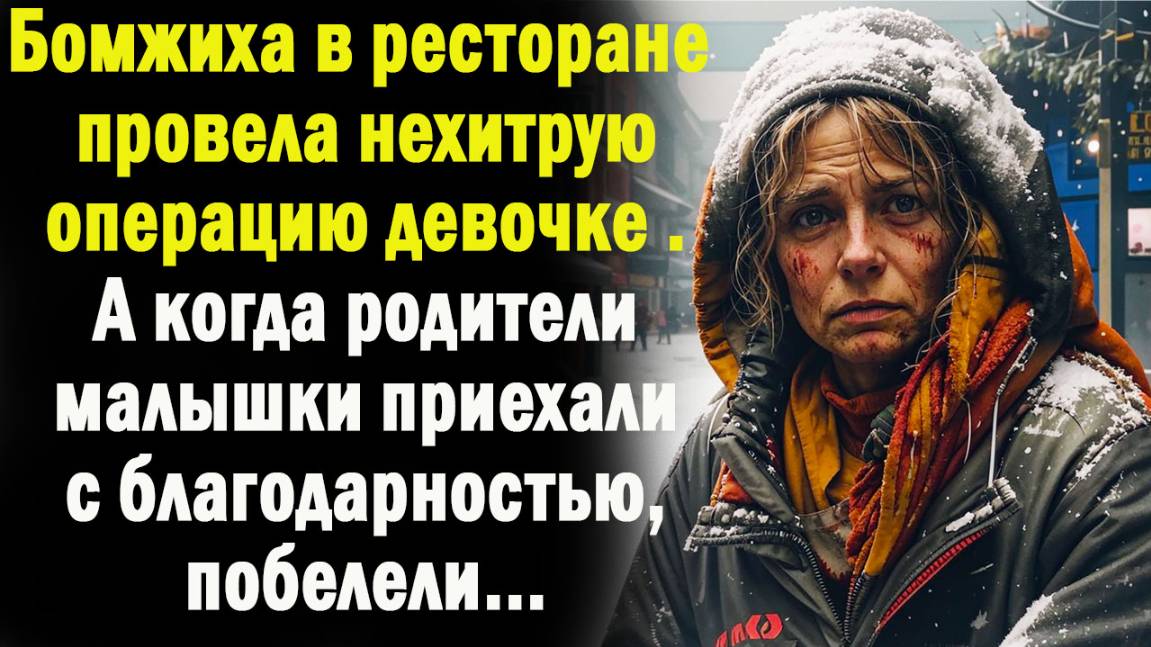 Жизненные истории  Бомжиха в ресторане провела нехитрую операцию маленькой девочке. А когда