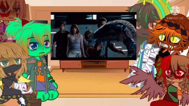 JP dinos react to fight