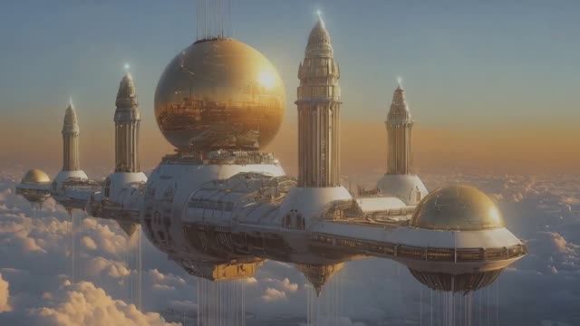 Sabha Divine Flying Cities Reimagined in Sci-Fi  Mythology Meets Futurism