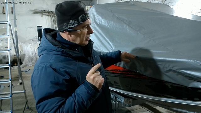 Как снять лекало салофаном для тента катера Салют 480 и аналогичных катеров