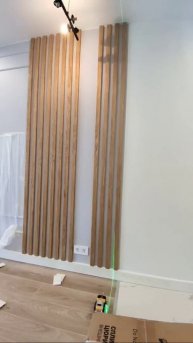 Деревянные рейки на стену, как интересный элемент декора!