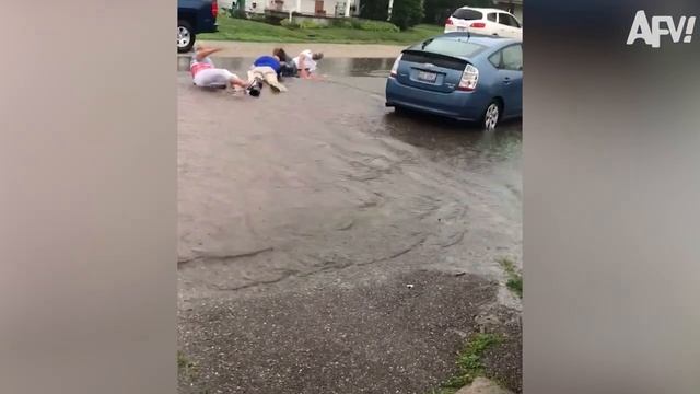 Woman learns about gravity the hard way Funniest Fails AFV Games