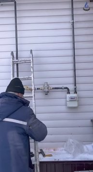 Монтаж газопровода в Береговой, январь 2025