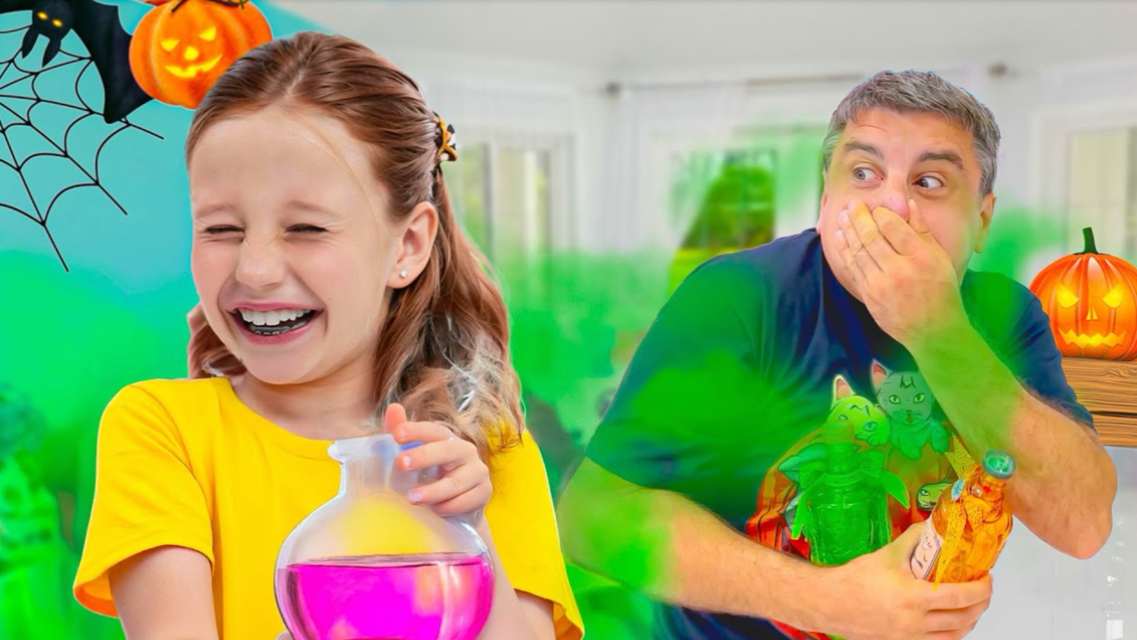 📹 Папа подготовил сюрприз для Насти на Хэллоуин →